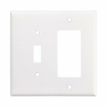 EATON WIRING DEVICES WALL PLATE 2G TGL/DECR MID WHT PJ126W